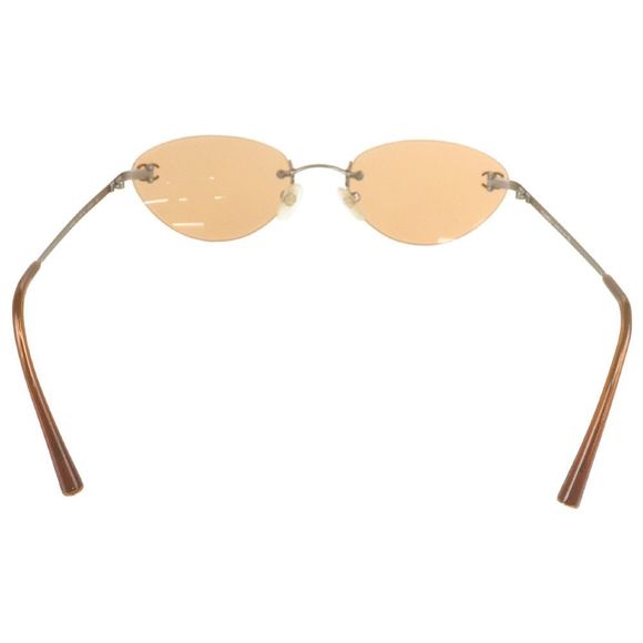 Chanel CC Logo Brown Silver Rimless 4003 - Picture 6 of 7